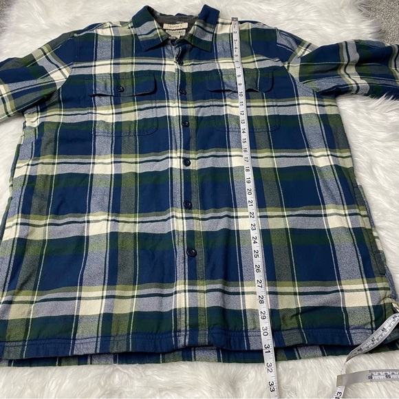 LL Bean Fleece Lined Flannel Shirt Jacket Plaid Traditional Fit Mens Size XL - Picture 9 of 11